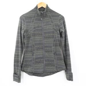 Lululemon Women's Define Jacket Space Dye Twist Dark Slate Fatigue Green Sz 8